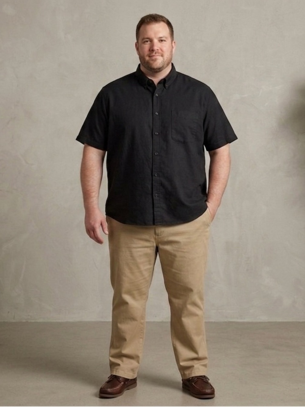Short-Sleeve Button-Down Casual Shirt